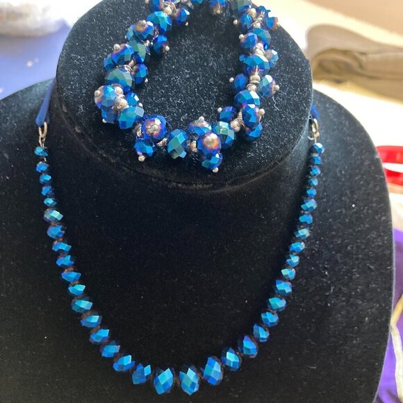 Crystal Bead Necklace and Bracelet Set,EUC - Picture 3 of 7